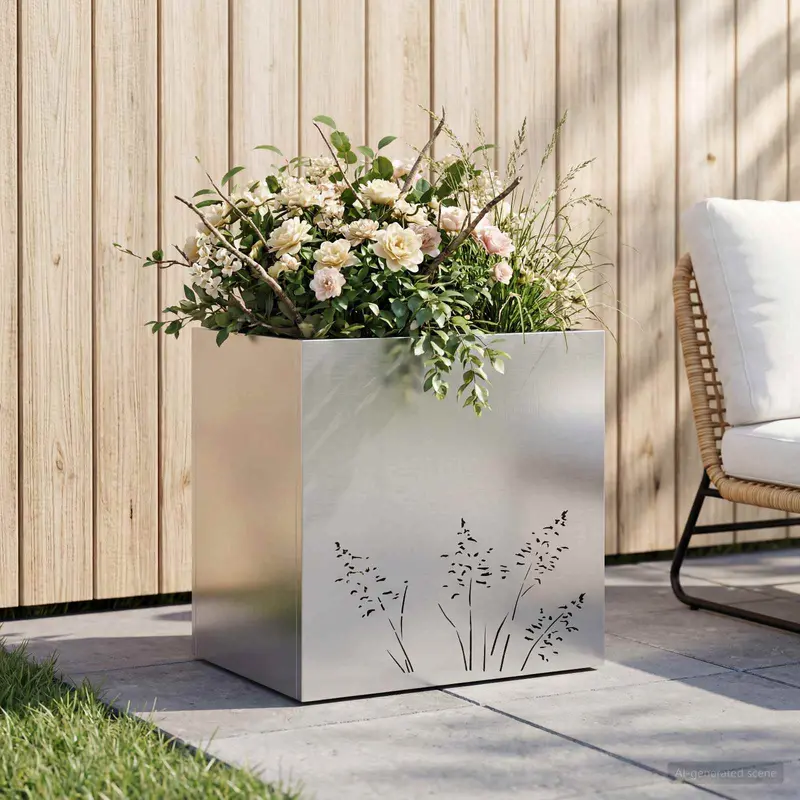 Vidaxl plantenbak zilver 50 x 30 x 49 cm gegalvaniseerd staal