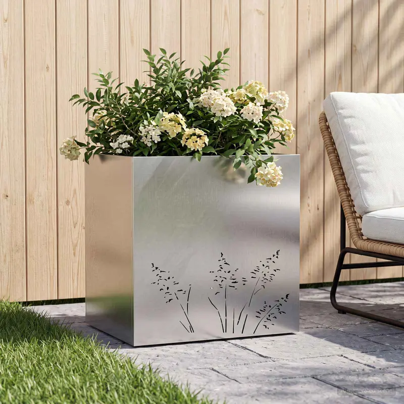 Vidaxl plantenbak zilver 50 x 30 x 49 cm roestvrij staal
