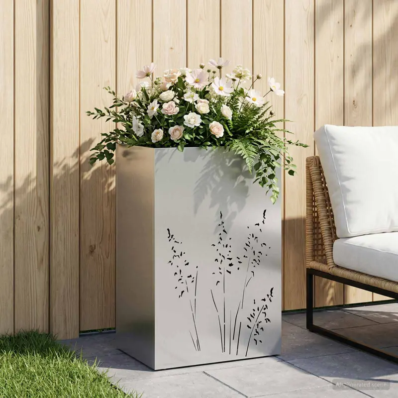 Vidaxl plantenbak zilver 50 x 30 x 75 cm gegalvaniseerd staal