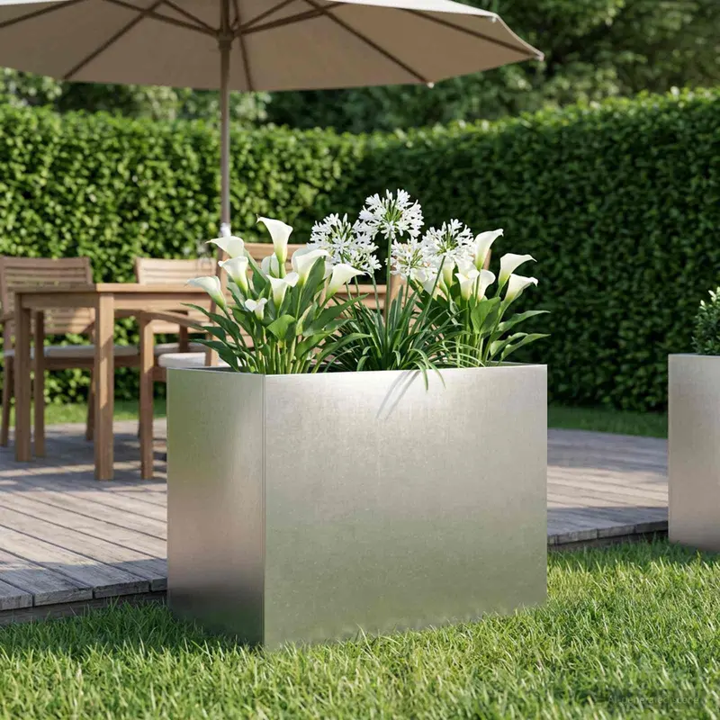 Vidaxl plantenbak zilver 50 x 40 x 50 cm roestvrij staal