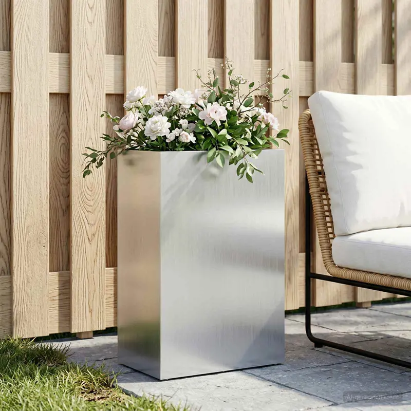 Vidaxl plantenbak zilver 50 x 40 x 75 cm gegalvaniseerd staal