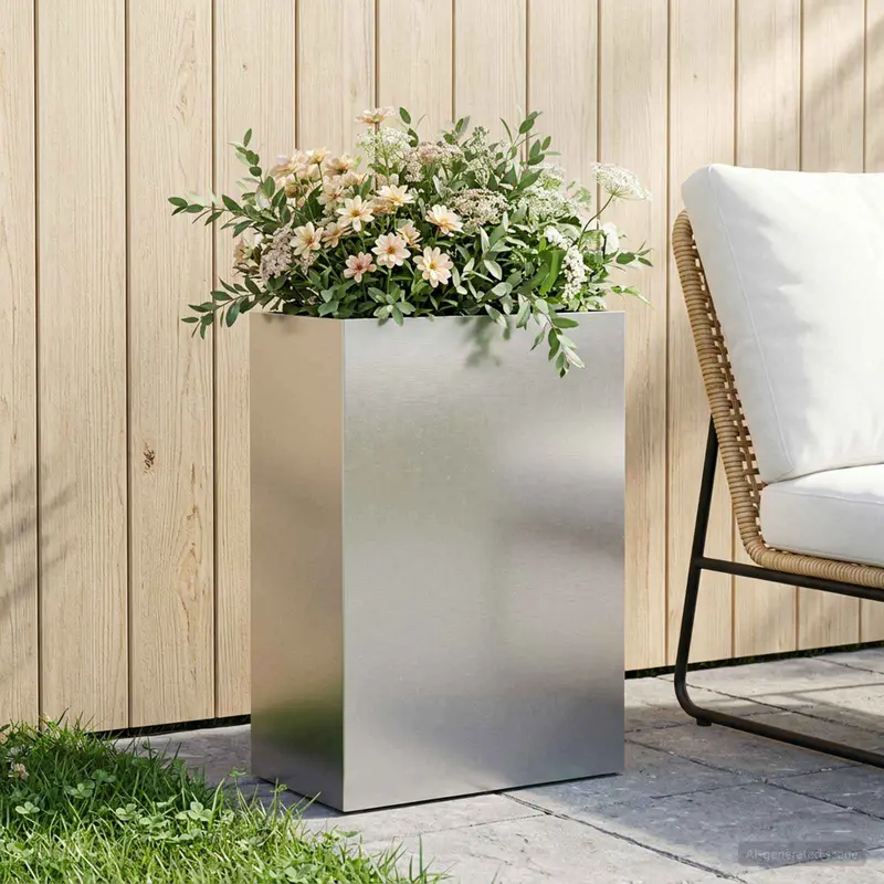 Vidaxl plantenbak zilver 50 x 40 x 75 cm roestvrij staal