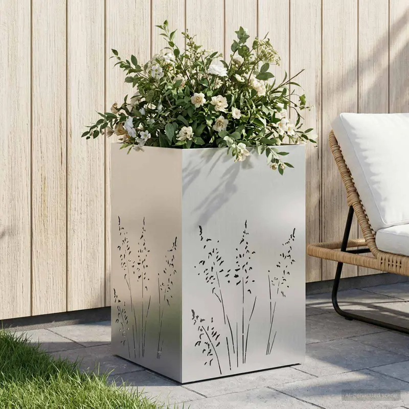 Vidaxl plantenbak zilver 50 x 50 x 75 cm gegalvaniseerd staal