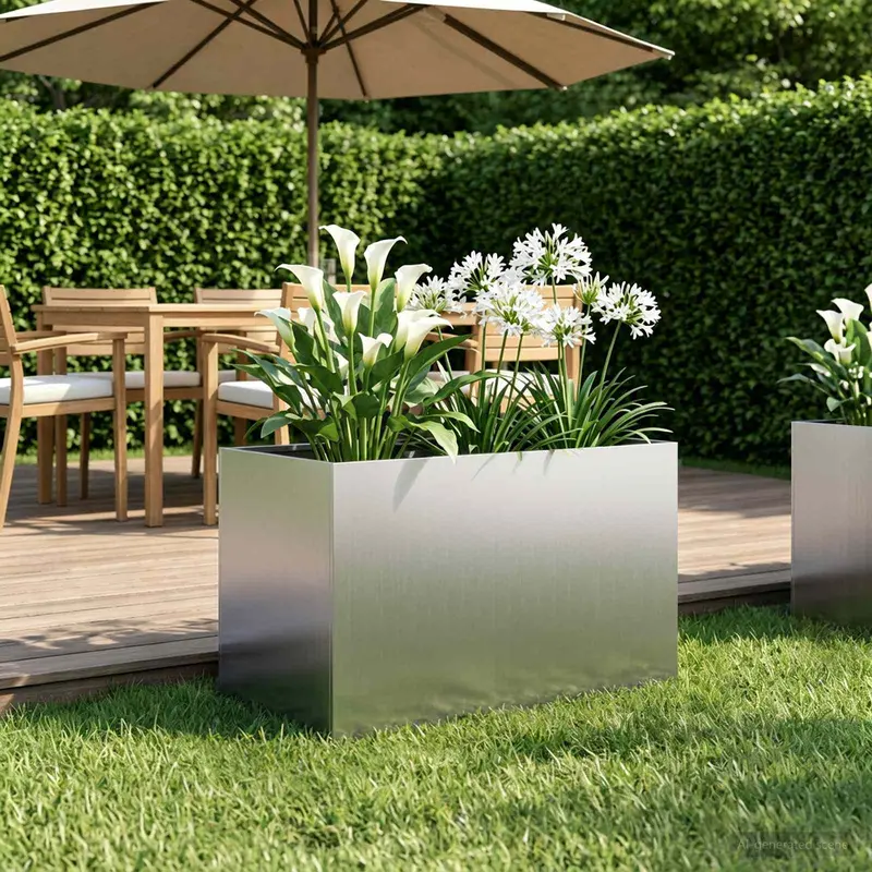 Vidaxl plantenbak zilver 60 x 40 x 40 cm gegalvaniseerd staal