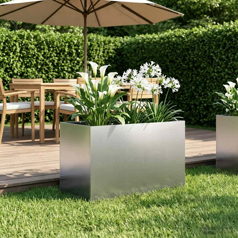 Vidaxl plantenbak zilver 60 x 40 x 40 cm roestvrij staal