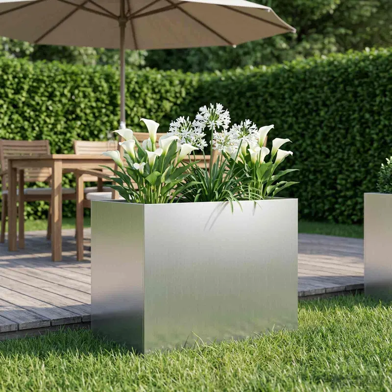 Vidaxl plantenbak zilver 60 x 40 x 50 cm gegalvaniseerd staal