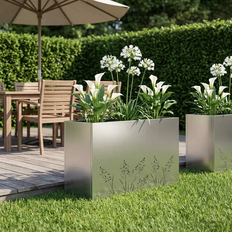 Vidaxl plantenbak zilver 80 x 20 x 49 cm gegalvaniseerd staal