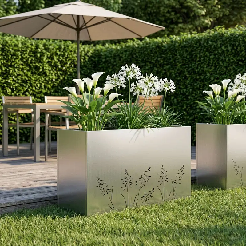 Vidaxl plantenbak zilver 80 x 20 x 49 cm roestvrij staal