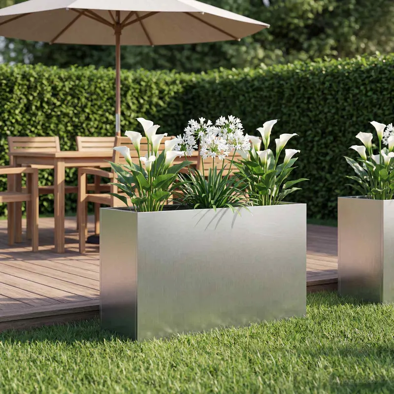 Vidaxl plantenbak zilver 80 x 40 x 50 cm gegalvaniseerd staal