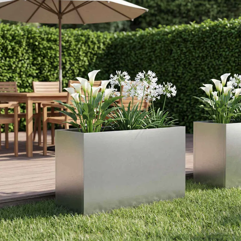 Vidaxl plantenbak zilver 80 x 40 x 50 cm roestvrij staal
