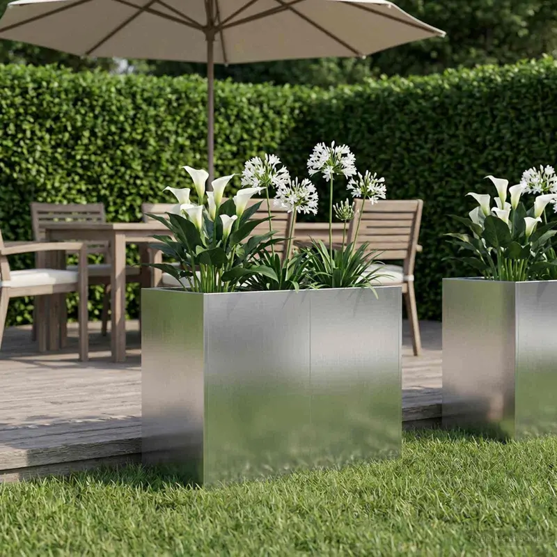 Vidaxl plantenbak zilver 80 x 40 x 60 cm gegalvaniseerd staal