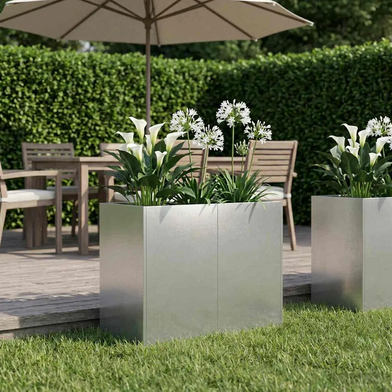 Vidaxl plantenbak zilver 80 x 40 x 60 cm roestvrij staal