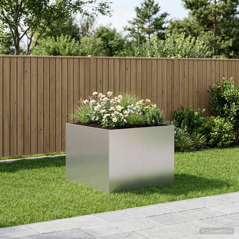 Vidaxl plantenbak zilver 80 x 80 x 60 cm gegalvaniseerd staal