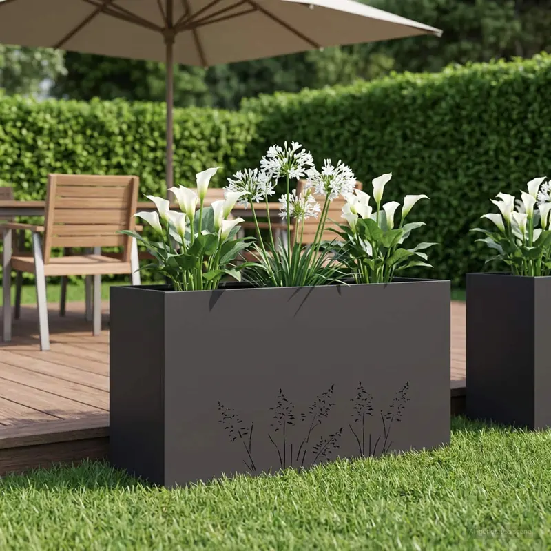 Vidaxl plantenbak zwart 100 x 20 x 49 cm koudgewalst staal
