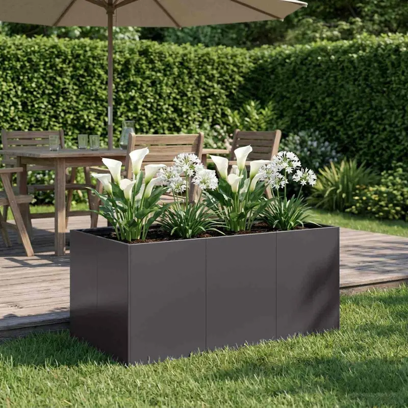Vidaxl plantenbak zwart 120 x 80 x 60 cm koudgewalst staal