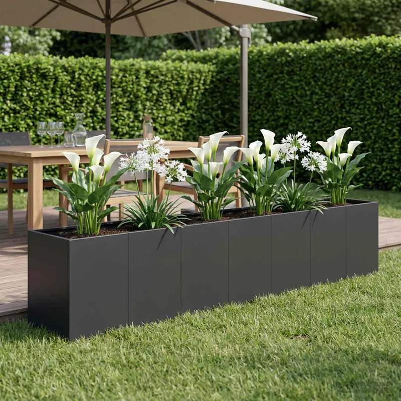 Vidaxl plantenbak zwart 280 x 40 x 60 cm koudgewalst staal