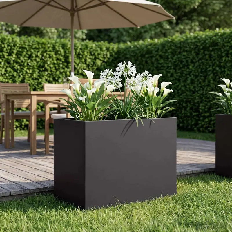 Vidaxl plantenbak zwart 60 x 40 x 50 cm koudgewalst staal