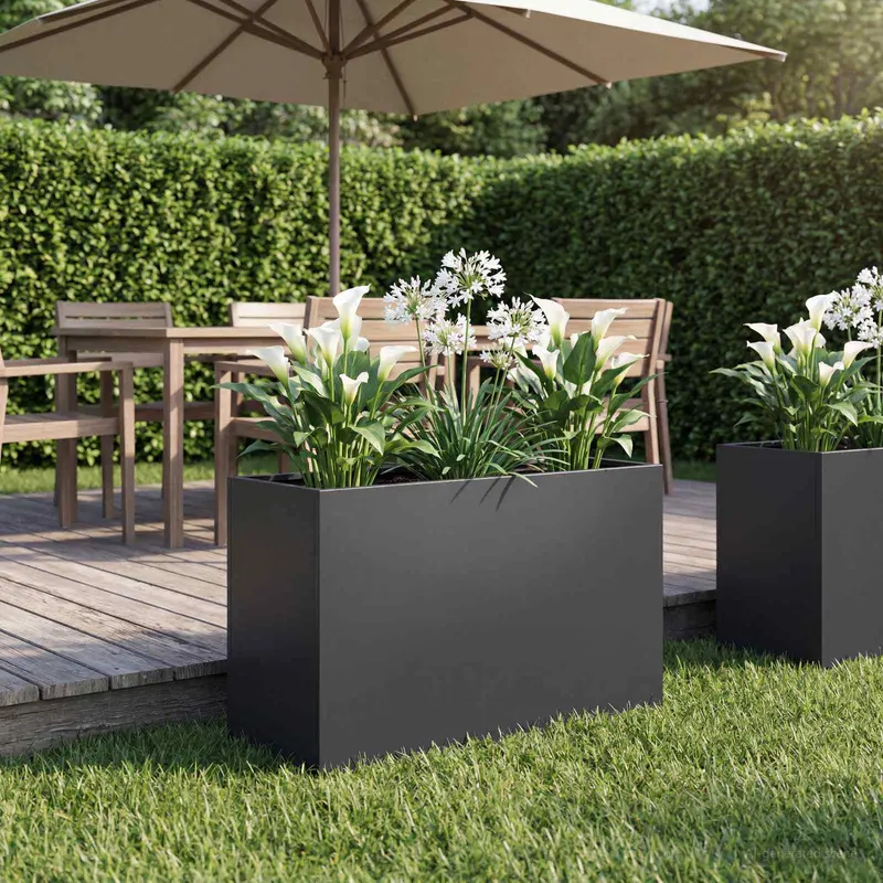 Vidaxl plantenbak zwart 80 x 40 x 50 cm koudgewalst staal