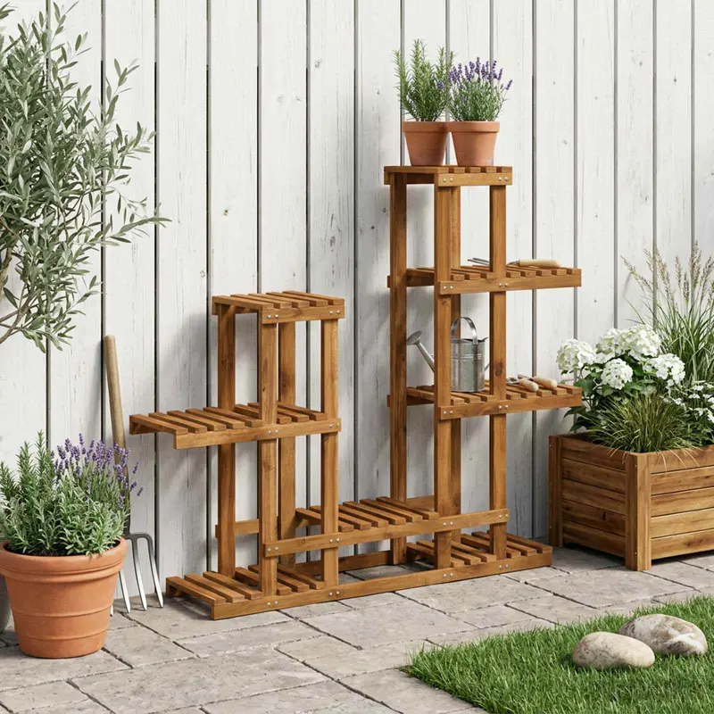 Vidaxl plantenstandaard naturel 118 x 25 x 96,5 cm massief acaciahout