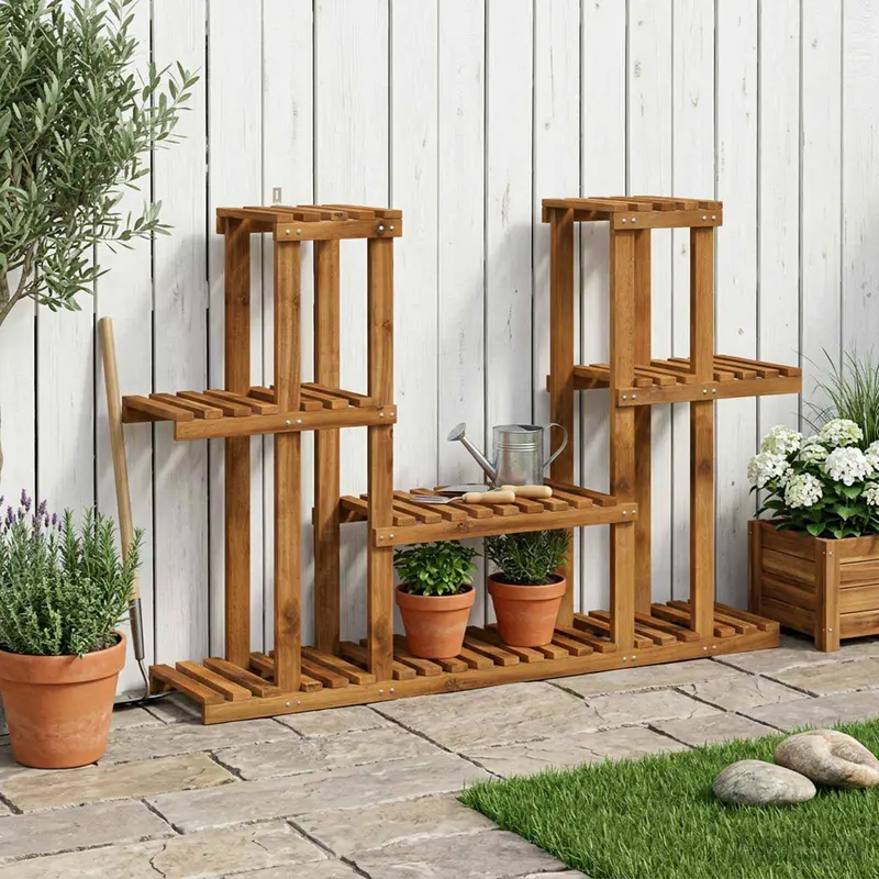 Vidaxl plantenstandaard naturel 123 x 25 x 78,5 cm massief acaciahout