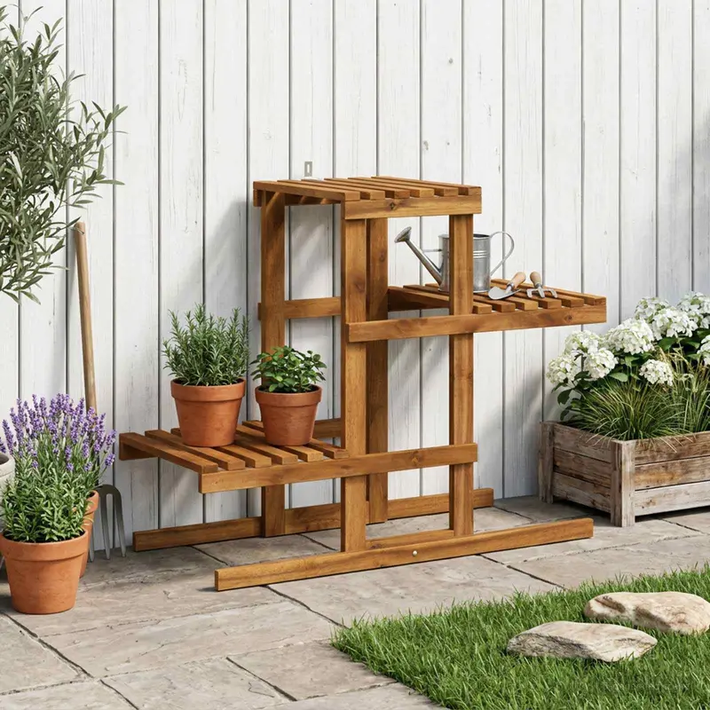 Vidaxl plantenstandaard naturel 82 x 36 x 60 cm massief acaciahout