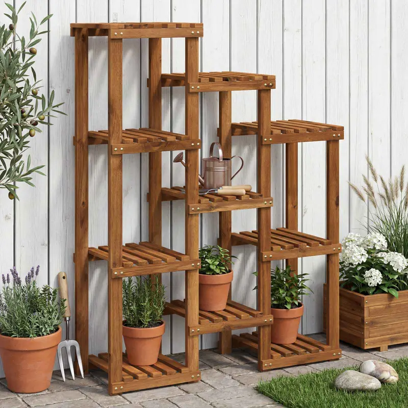 Vidaxl plantenstandaard naturel 85 x 30 x 114,5 cm massief acaciahout