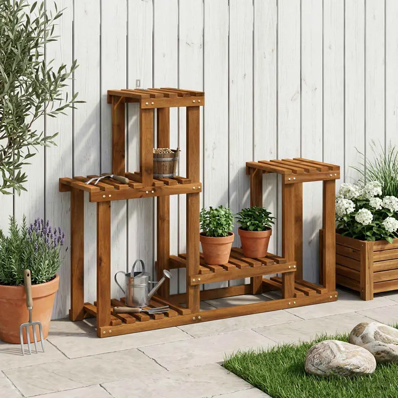 Vidaxl plantenstandaard naturel 90 x 25 x 73 cm massief acaciahout