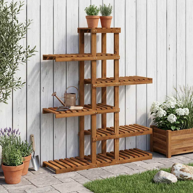 Vidaxl plantenstandaard naturel 93 x 25 x 114,5 cm massief acaciahout