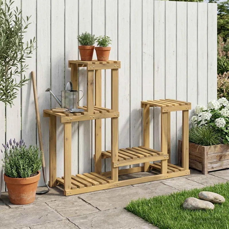 Vidaxl plantenstandaard wit 90 x 25 x 73 cm massief acaciahout
