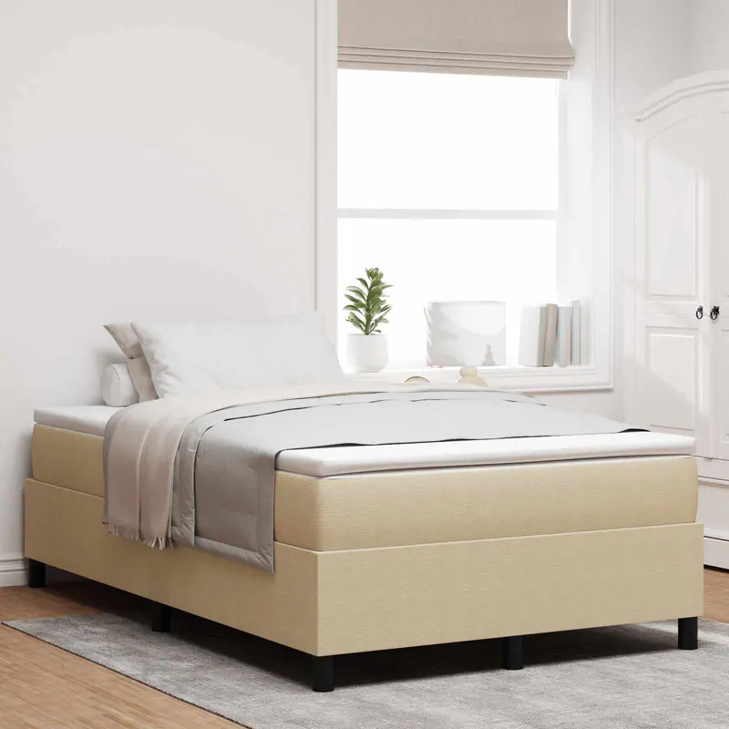 Vidaxl platform bedframe grijs groen 120 x 190 cm katoen stof