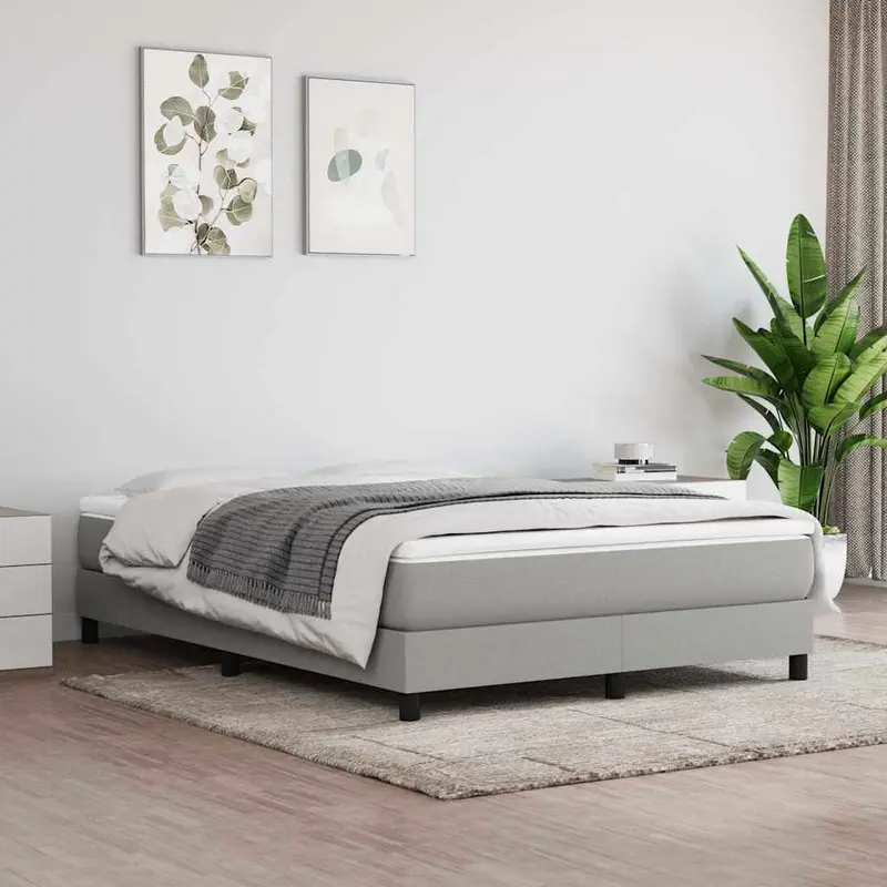 Vidaxl pocketveringmatras medium full 137x190x20 cm stof lichtgrijs