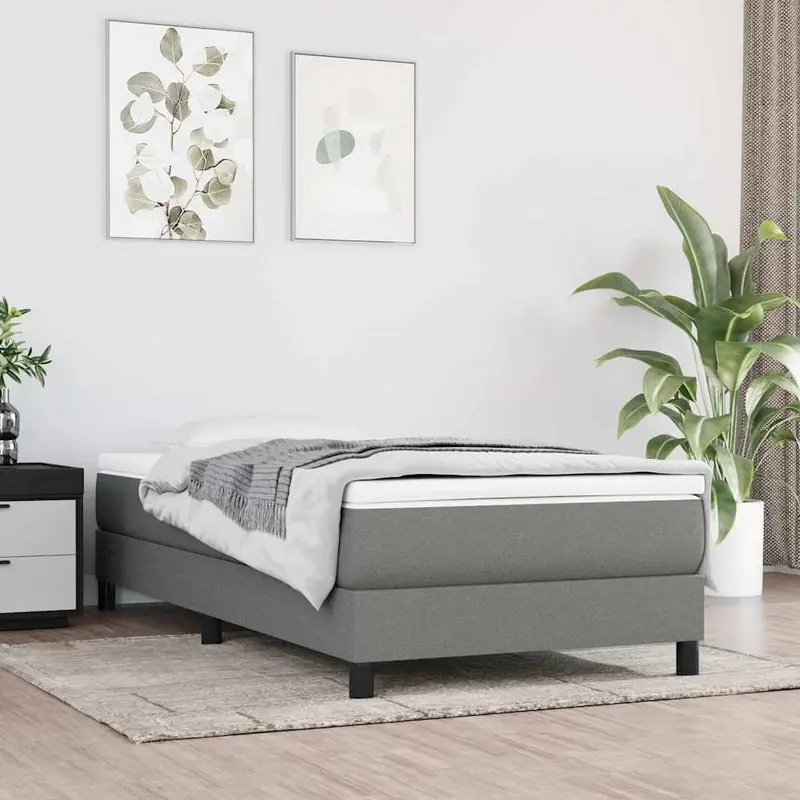 Vidaxl pocketveringmatras medium twin 100x190x20 cm stof donkergrijs