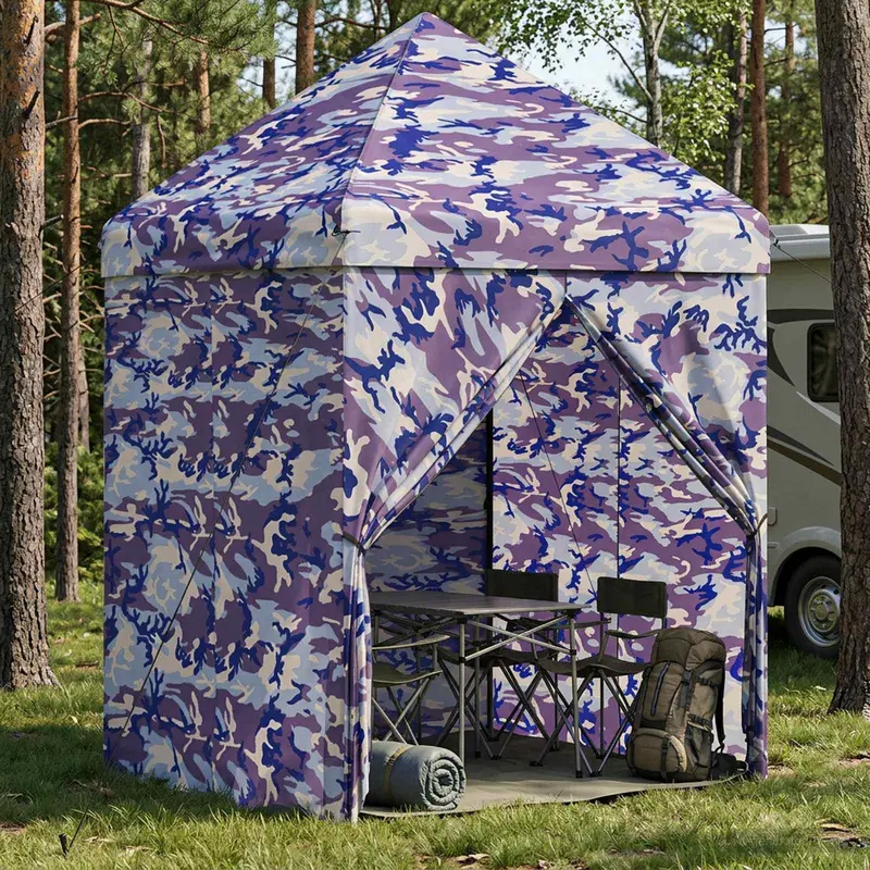 Vidaxl pop-up gazebo met 4 zijwanden 2 x 2 m blauw camouflage