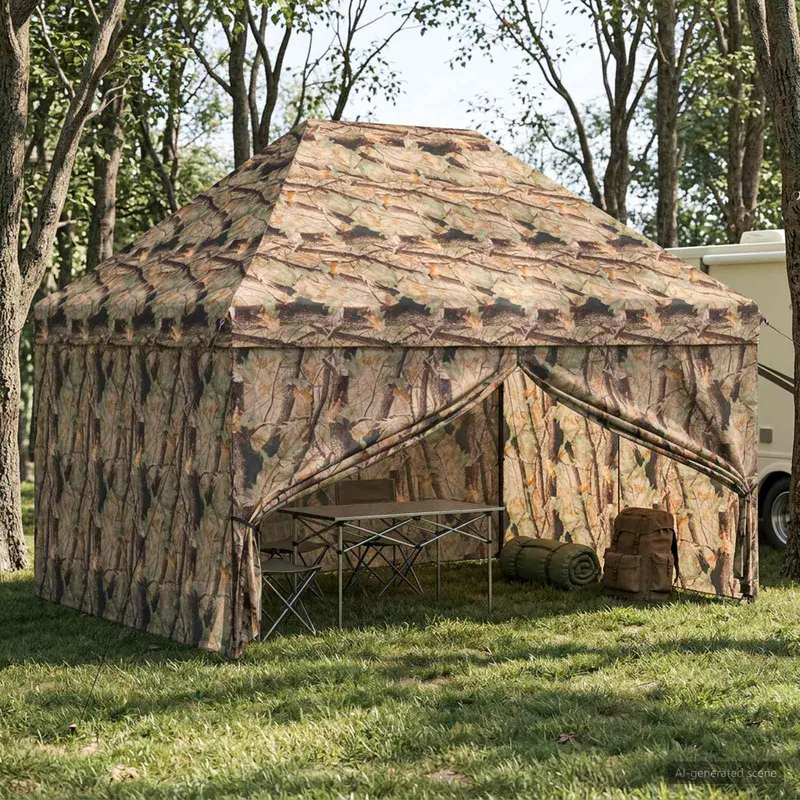 Vidaxl pop-up gazebo met 4 zijwanden 3 x 4 m bos camouflage