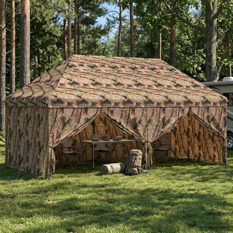 Vidaxl pop-up gazebo met 4 zijwanden 3 x 6 m bos camouflage