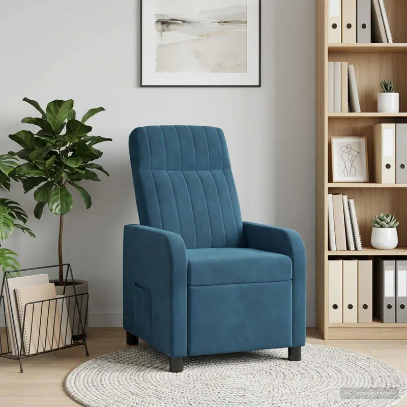 Vidaxl relaxfauteuil blauw fluweel