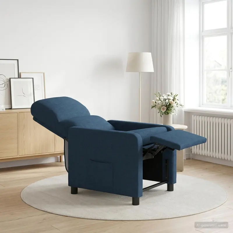 Vidaxl relaxfauteuil blauw stof