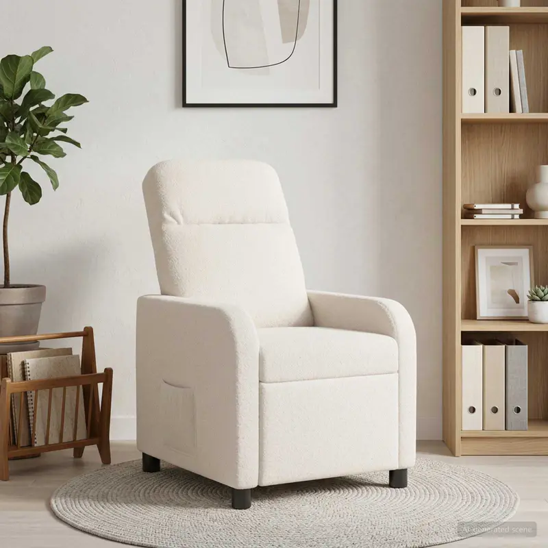 Vidaxl relaxfauteuil crèmekleurig bouclé