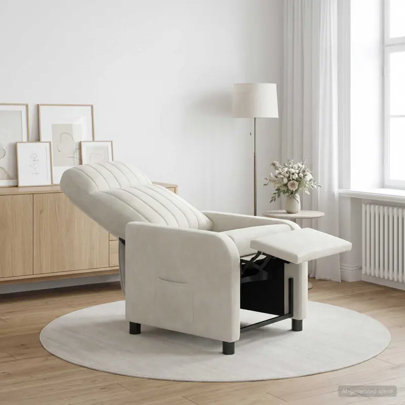 Vidaxl relaxfauteuil crèmekleurig fluweel