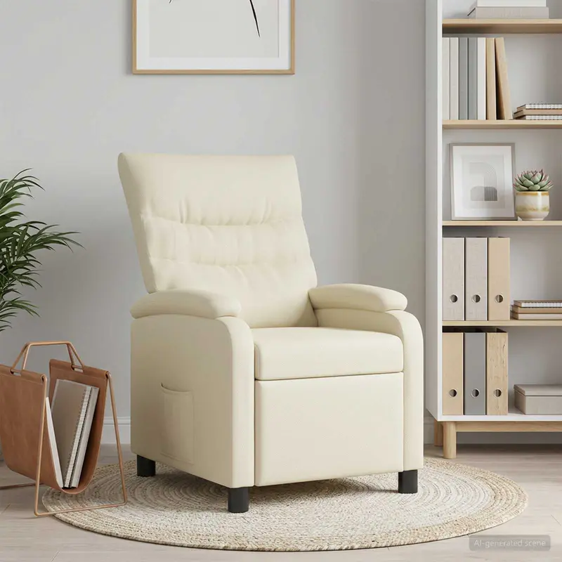 Vidaxl relaxfauteuil crèmekleurig kunstleer