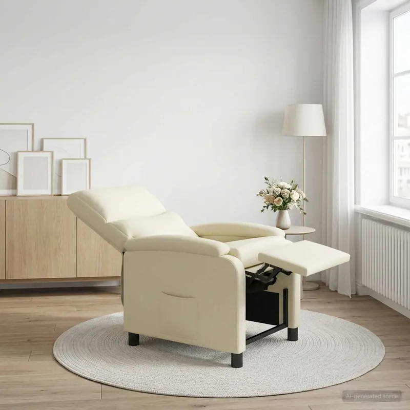 Vidaxl relaxfauteuil crèmekleurig kunstleer