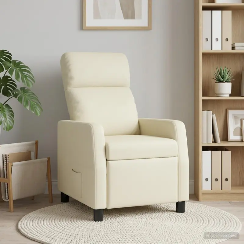 Vidaxl relaxfauteuil crèmekleurig kunstleer