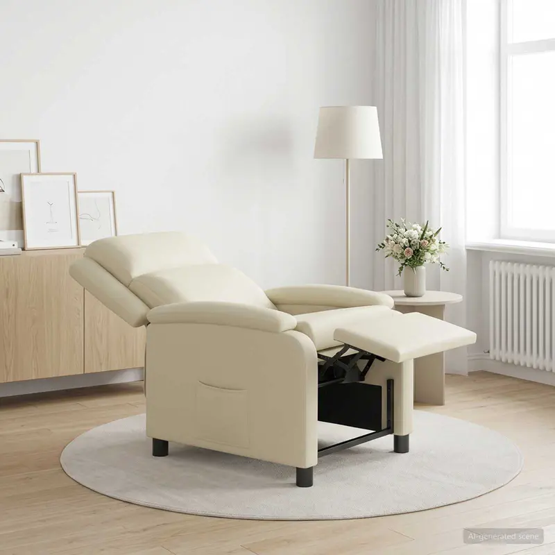 Vidaxl relaxfauteuil crèmekleurig kunstleer