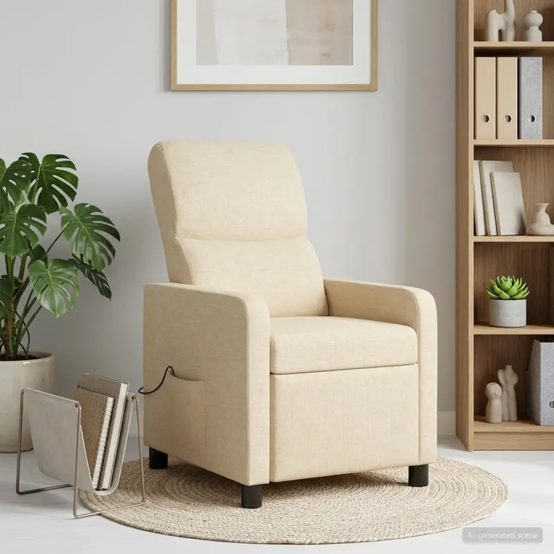 Vidaxl relaxfauteuil crèmekleurig stof