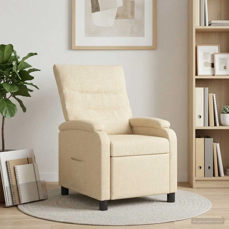 Vidaxl relaxfauteuil crèmekleurig stof
