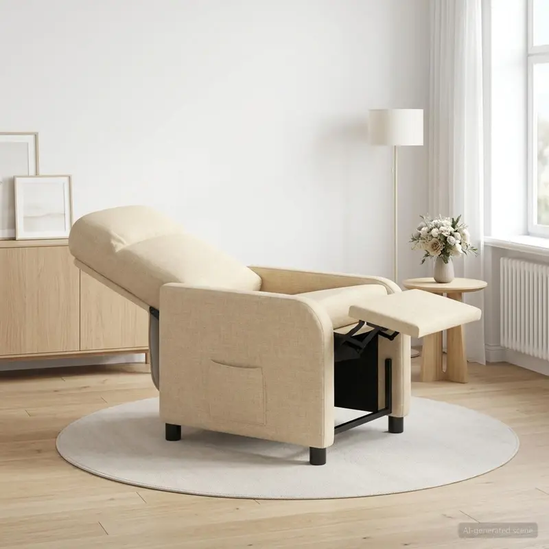 Vidaxl relaxfauteuil crèmekleurig stof