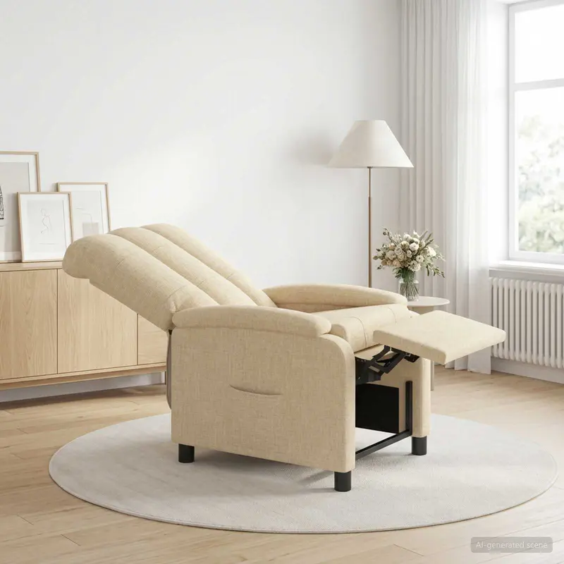 Vidaxl relaxfauteuil crèmekleurig stof