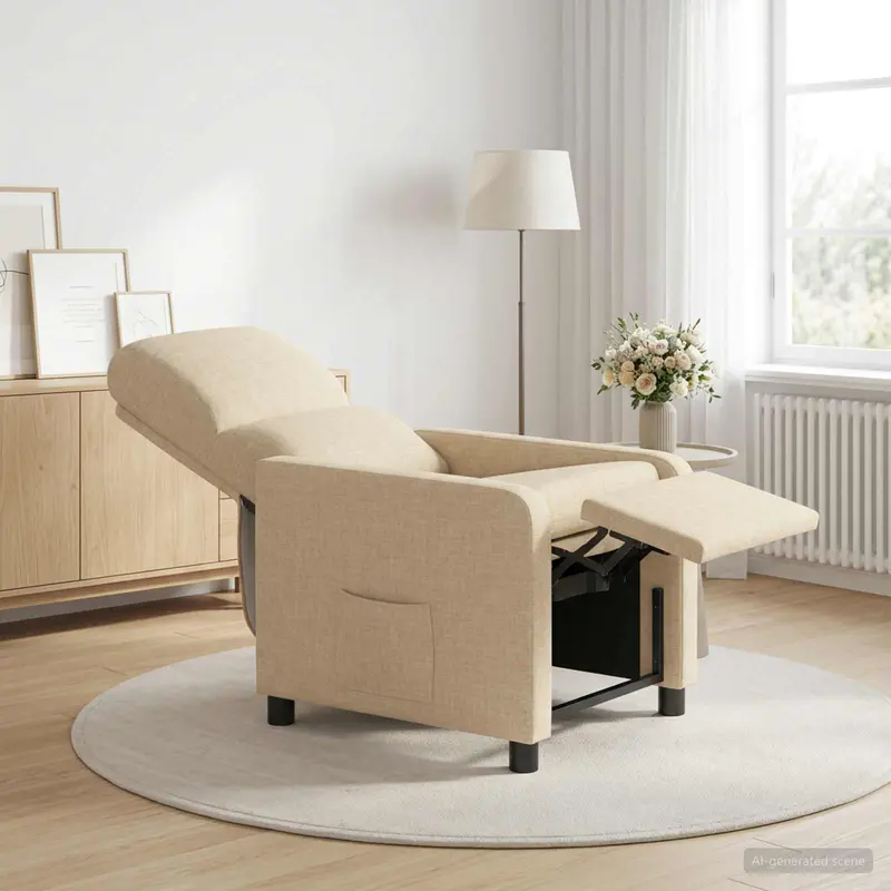Vidaxl relaxfauteuil crèmekleurig stof