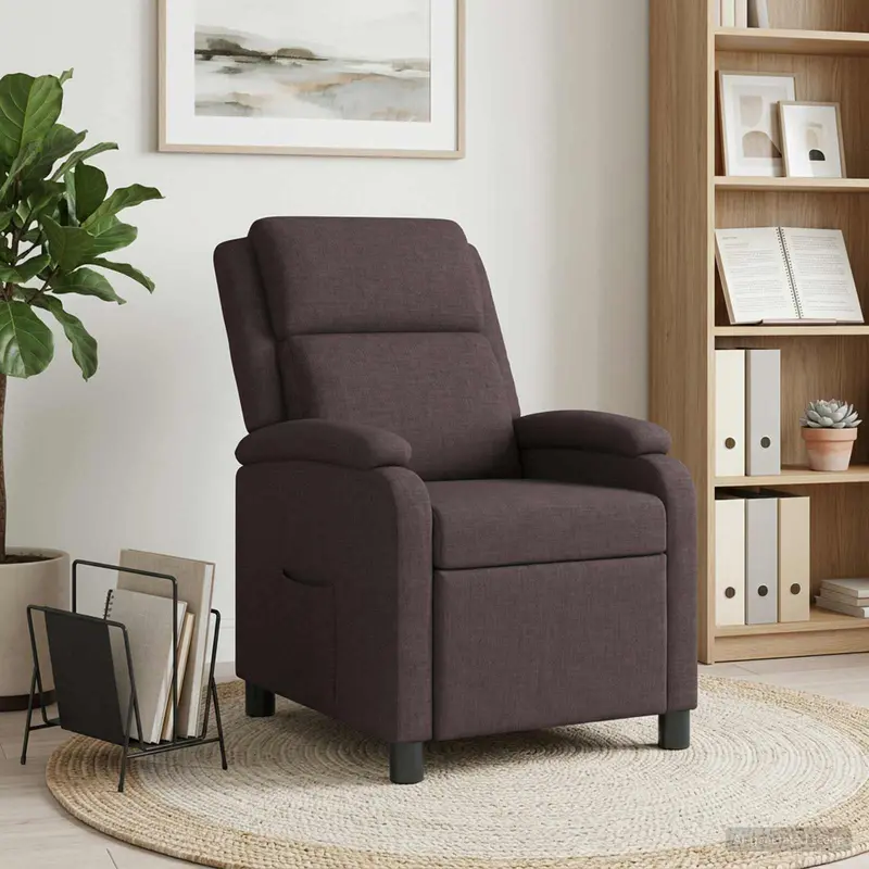 Vidaxl relaxfauteuil donkerbruin stof