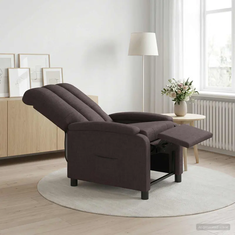 Vidaxl relaxfauteuil donkerbruin stof